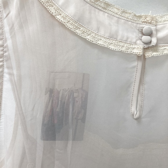 Pins and needles cream chiffon dress with slip size medium - Picture 7 of 10